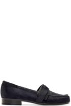 Carritz Navy Calf-hair Loafers