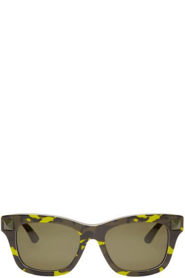 Valentino Military Green Camo Rockstud Sunglasses