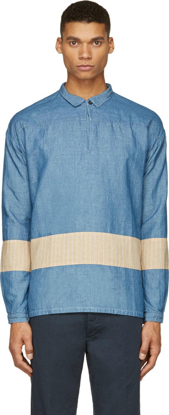Visvim Blue Kerchief Panel Tunic Shirt