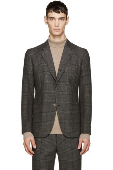 Marc Jacobs Grey Wool Prince Of Wales Blazer