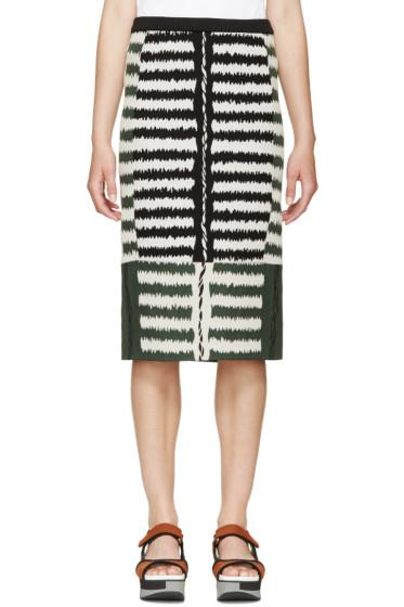 Marni Green Jacquard Pencil Skirt