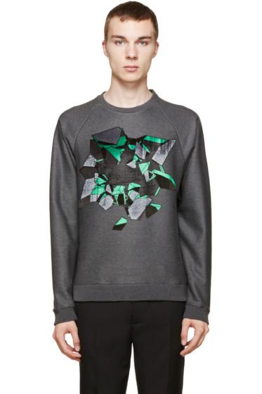 Christopher Kane Grey Embroidered Wallbreak Sweatshirt