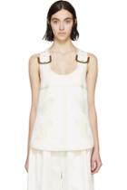 Stella Mccartney Cream Buckle And Embroidery Top