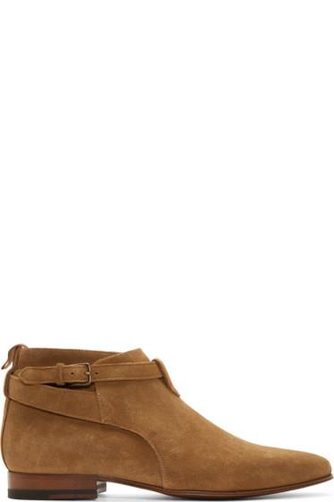 Saint Laurent Brown Suede London Boots