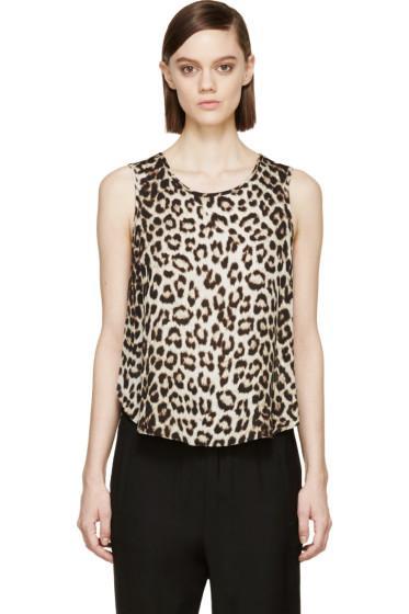 Rag And Bone Beige Leopard Silk Top