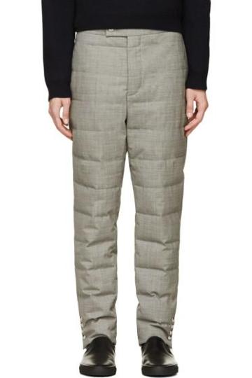 Moncler Gamme Bleu Grey Quilted Wool Trousers