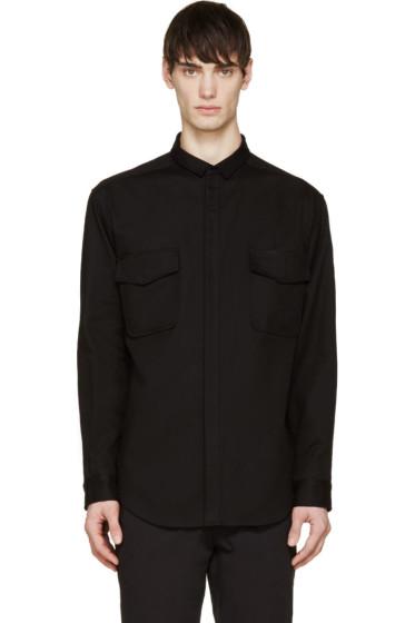 Moncler Gamme Rouge Black Gabardine Utility Shirt