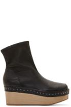 Rick Owens Black Leather Scuba Platforms