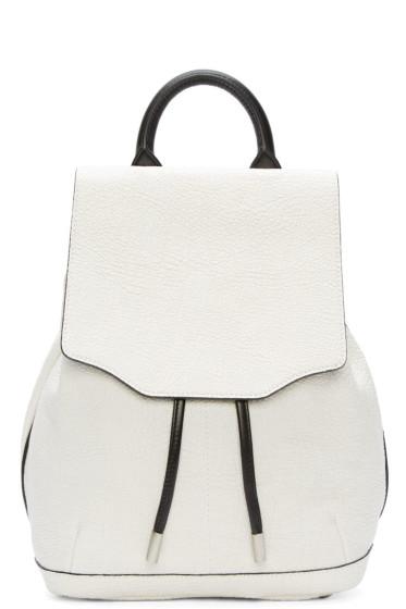 Rag And Bone White Leather Mini Pilot Backpack