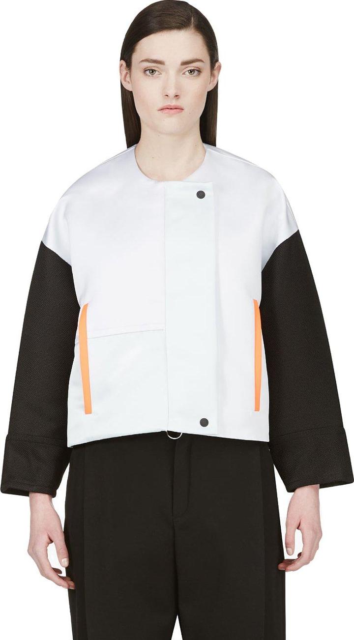 Roksanda Oyster Grey And Black Bayliss Jacket