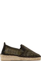 Prism Black Leather Mesh Marroca Espadrilles
