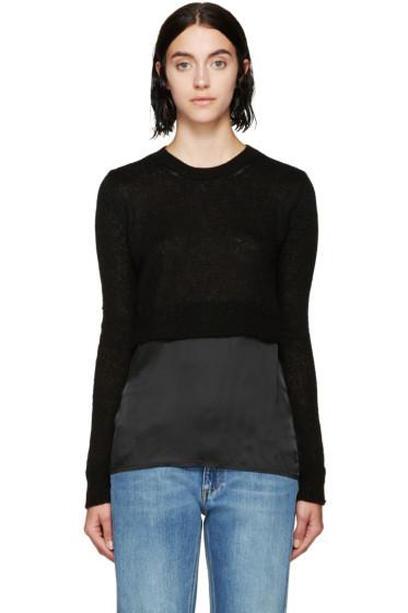 Mm6 Maison Margiela Black Contrast Panel Gauge 5 Sweater