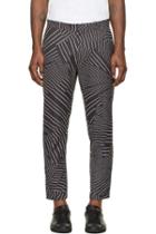 Christopher Kane Black And White Deconstructed Pinstripe Turn Up Trousers