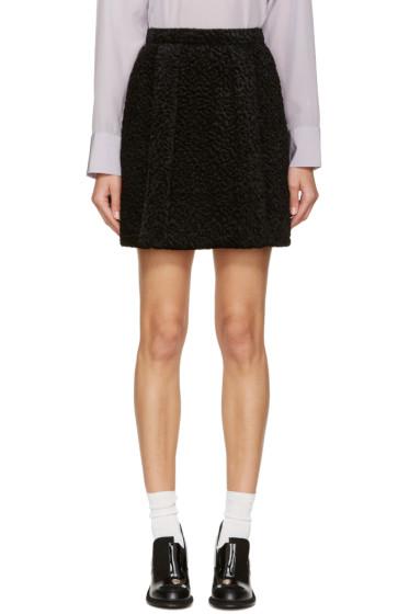 Carven Black Faux-astrakhan Skirt