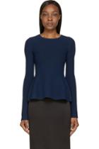 Calvin Klein Collection Navy Tenchical Mesh Sonya Sweater