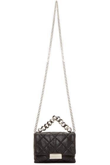 Stella Mccartney Black Quilted Shaggy Deer Small Shoulder Bag