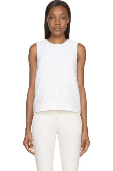 Mary Katrantzou White Alphabet Jacquard Sleeveless Top