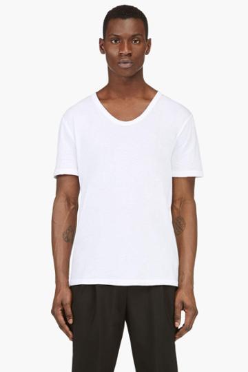T By Alexander Wang White Classic Scoopneck T-shirt