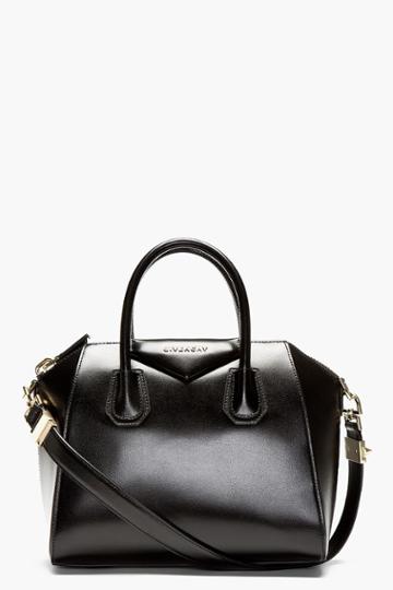 Givenchy Black Leather Antigona Small Shoulder Bag