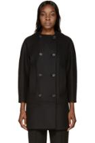 Proenza Schouler Black Double-breasted Collarless Coat