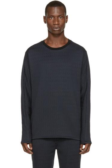 3.1 Phillip Lim Navy And Black Brocade Pullover