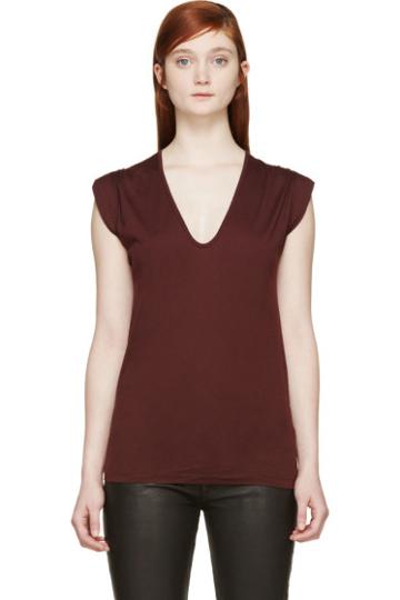 Isabel Marant Burgundy Frea T-shirt