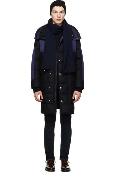 Moncler Navy Cashmere Scarf