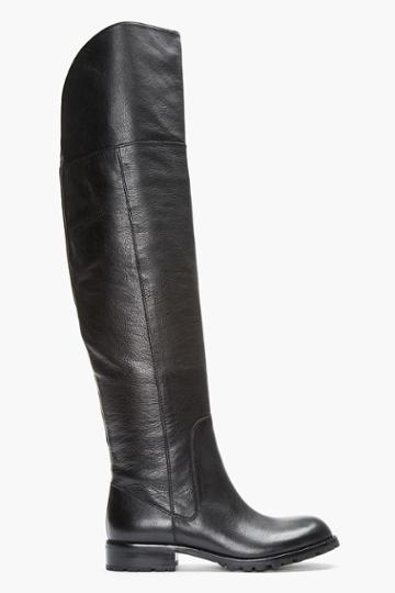 Marc By Marc Jacobs Black Leather Over The Knee Boots