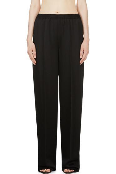 Calvin Klein Collection Black Hammered Satin Welma Trousers