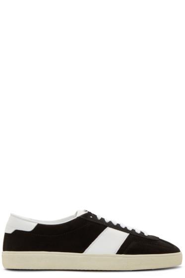 Saint Laurent Black Suede Court Classic Sneakers