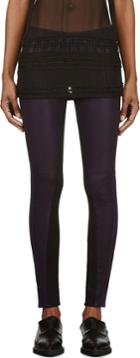 Damir Doma Purple Lambskin Paneled Leggings