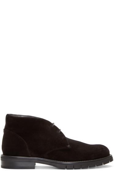 Robert Clergerie Black Suede Bertrand Desert Boots