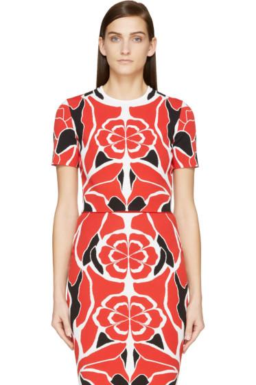 Alexander Mcqueen Red Matisse Print Cropped Top