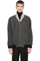 Damir Doma Black And Grey Jakke Scarf Bomber