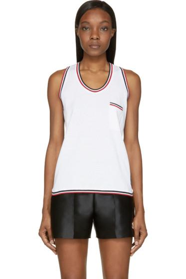 Moncler Gamme Bleu White Logo Stripe Tank Top