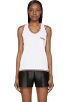 Moncler Gamme Bleu White Logo Stripe Tank Top