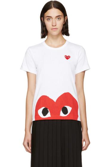 Comme Des Garçons Play White Half Heart T-shirt