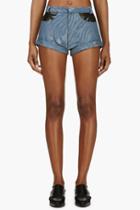 Rodarte Blue Zebra Runway Denim Shorts