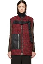 3.1 Phillip Lim Red  And Black Quilted Lace Strap Vest