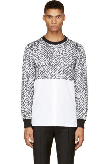 Krisvanassche Ssense Exclusive Black And White Chevron Hybrid Shirt