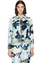 Ashish Blue And White Sequined Denim Jacket