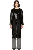Loewe Black Patent Asymmetric Opening Dress