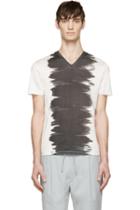 Calvin Klein Collection White And Black Watercolour T-shirt