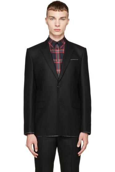 Givenchy Black Raw Flannel Blazer