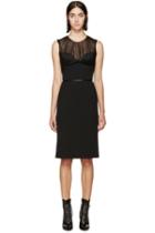 Alexander Mcqueen Black Satin And Tulle Bustier Dress