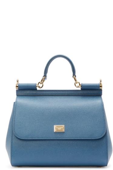 Dolce And Gabbana Blue Medium Miss Sicily Bag