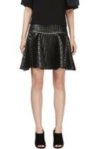 Jay Ahr Black Embossed Leather Circle Skirt