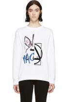 Mcq Alexander Mcqueen White Angry Bunny Sweatshirt