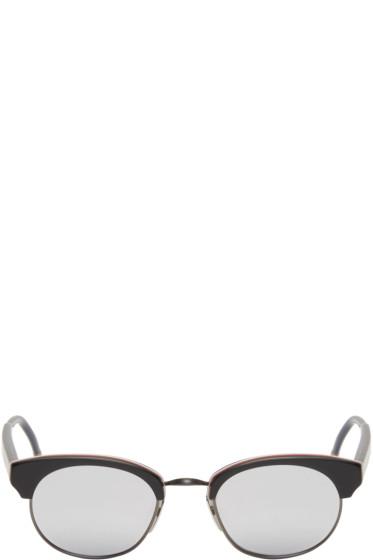 Thom Browne Black And Silver Round Sunglasses