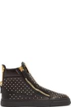 Giuseppe Zanotti Black Leather Mini-stud Sneakers